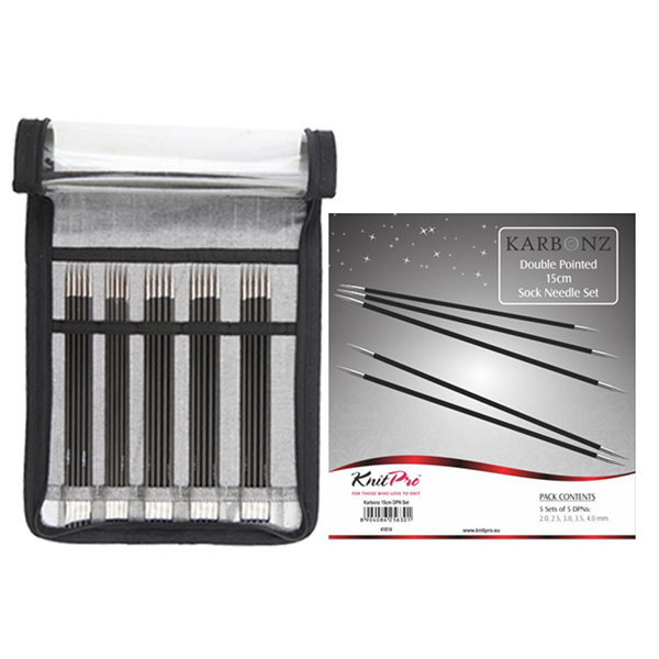 KnitPro KARBONZ Double Pointed Needle Set 15 cm