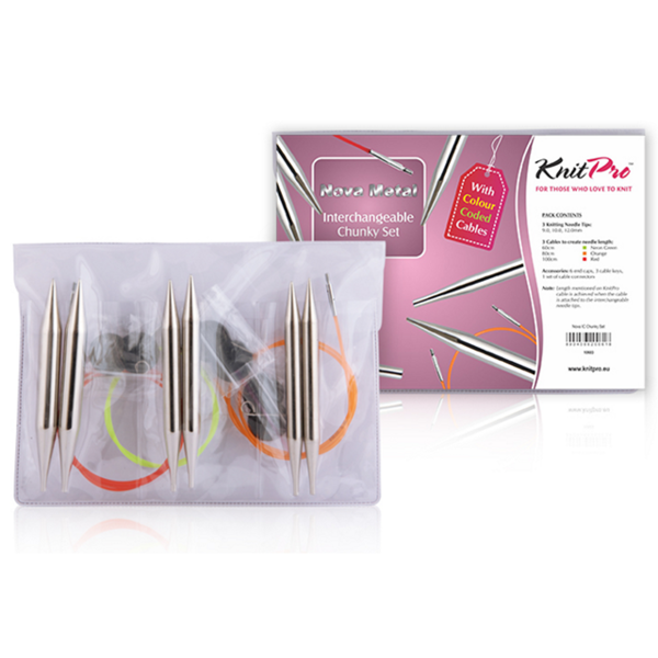KnitPro NOVA Metal Interchangeable Circular Needle Set XL