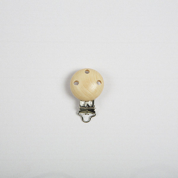 Suspender clips in wood, round