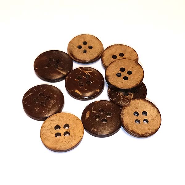 HobbyArts Coconut Buttons, 15 mm, 10 pcs