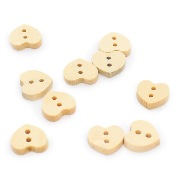 HobbyArts Træknapper Hjerte 11,5 mm, 10 stk