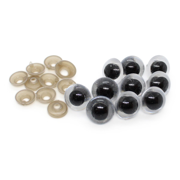 HobbyArts Bamseøjne mlås, hvid, 5 par