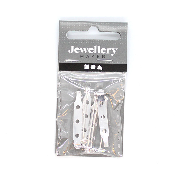 Brochenåle Forsølvet 30 mm, 5 stk