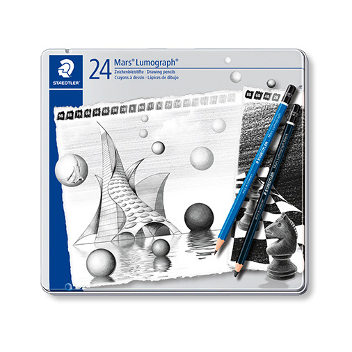 STAEDTLER Mars Lumograph Drawing Pencils, 24 pcs