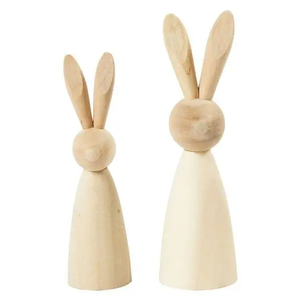 Wooden Rabbits, 2 pcs