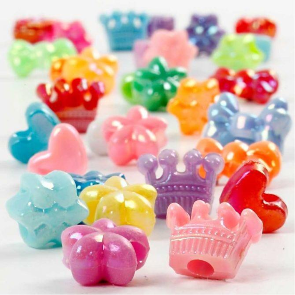 Novelty Shape Beads Mix, 10 mm