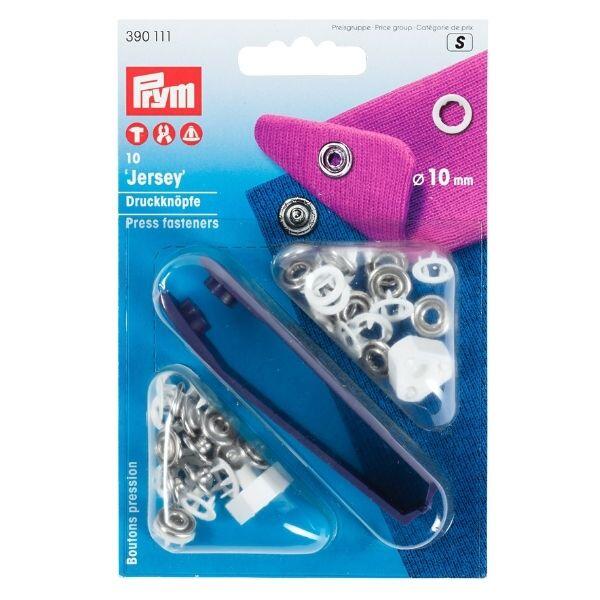 Prym Jersey Press Fasteners with Tool White, 10 mm