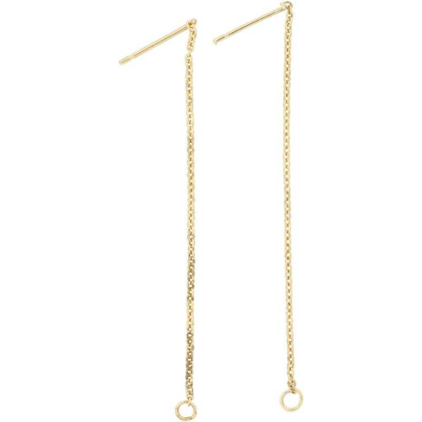 Earring with chain 70mm, Gold plated