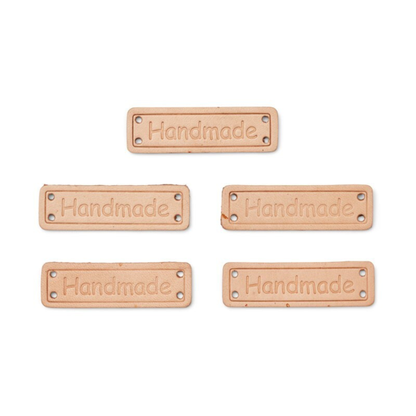 HobbyArts Leather Labels, Handmade, Sand, 5 pcs