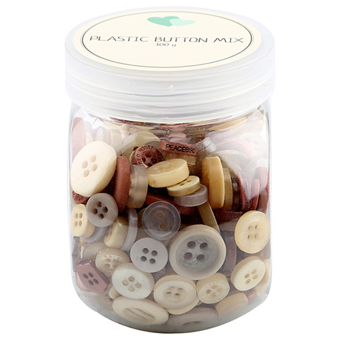 Go Handmade Mix Buttons, Plastic - BROWN 100 G