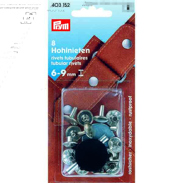 Prym Hollow rivets 6-9 mm, 8 pcs