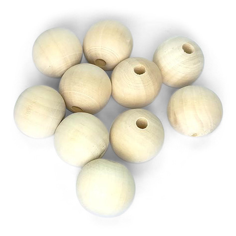 LindeHobby Wooden Beads - 8, 10, 14, 18, 25 and 35 mm (10 pcs)