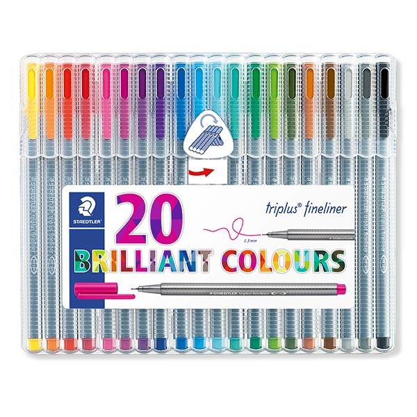 STAEDTLER Triplus fineliner 334 farvetusser, 20 stk
