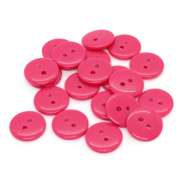 HobbyArts Runde Plastikknapper Cerise, 12,5mm, 20 stk
