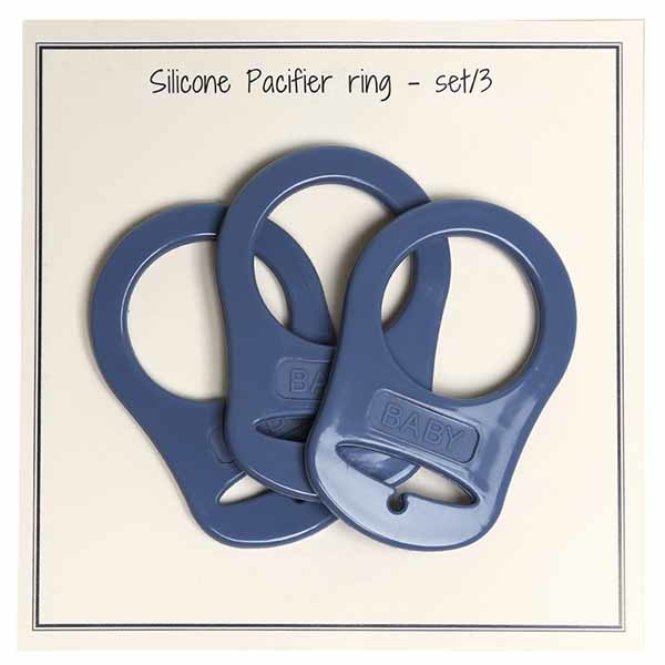 Go Handmade Silikone Suttekæde Adapter 3 stk Ensfarvet jeans blå