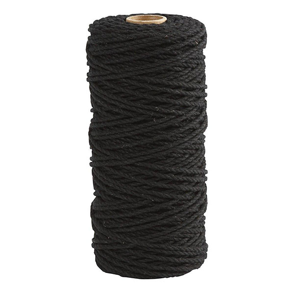 Knyttegarn 2mm 100m 50 Sort