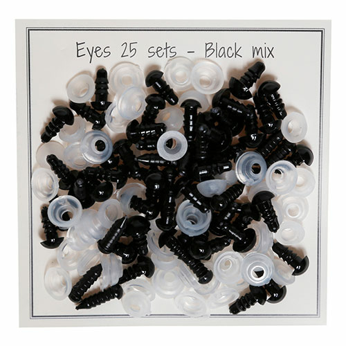 Go Handmade Sikkerhedsøjne Sort mix