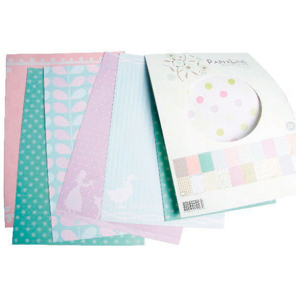 Paper Line Designpapir, A4, 20 motiver, 40 ark Pastel farver