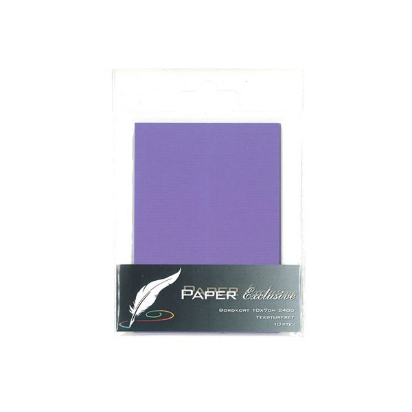 Paper Exclusive Bordkort, 240 g, 10 x 7 cm, Tekstureret, 10 stk Lilla