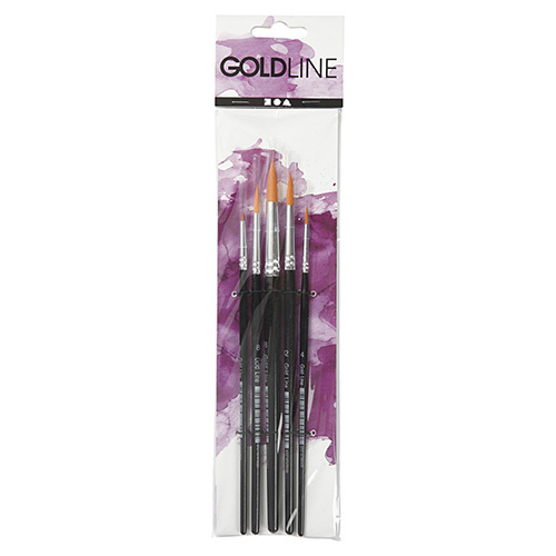 Gold Line Paintbrushes Round 2-7 mm, 5 pcs