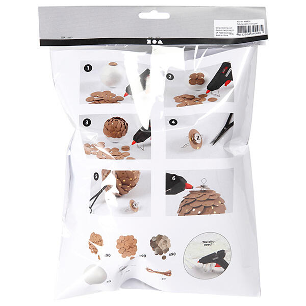 Faux leather paper cones 8 cm, 3 pcs