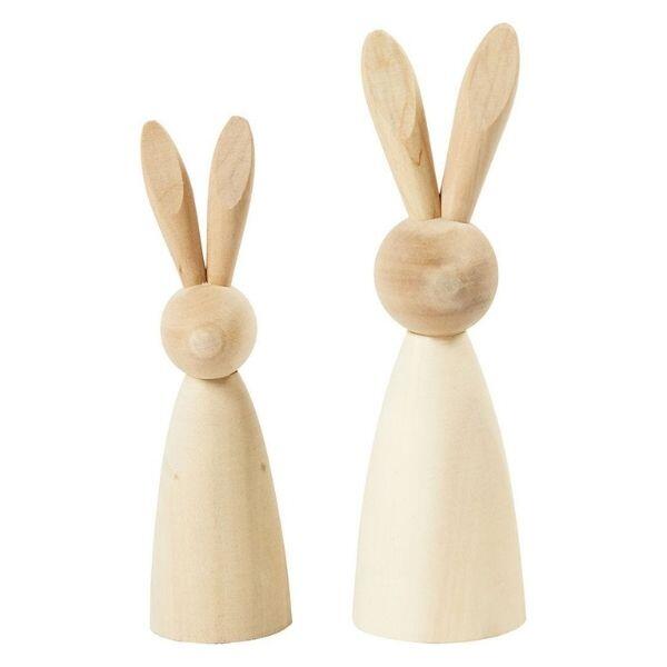 Wooden Rabbits, 2 pcs