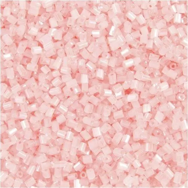 Glass tube beads 1,7 mm Transparent rose