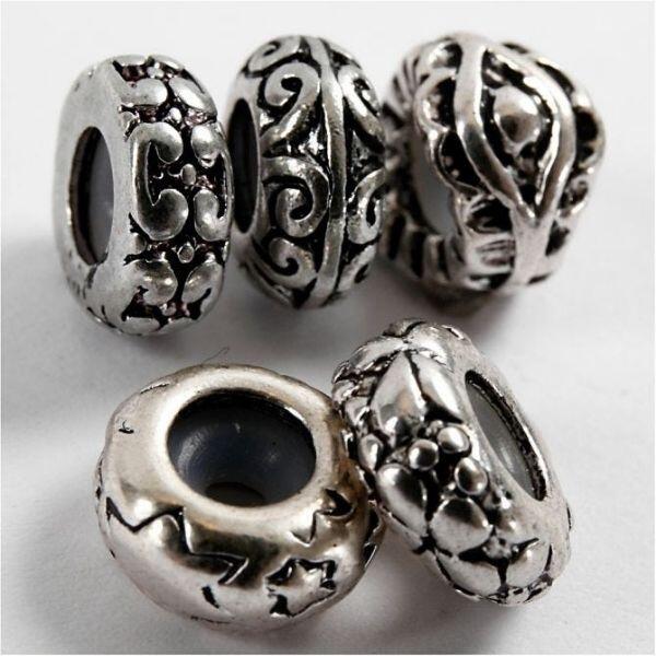 Metal links silver-plated, 10 stk.