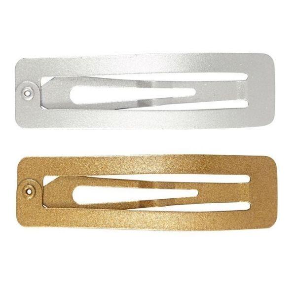 Hair Slide, Gold/silver, 4 pcs.