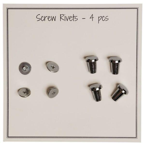 Go Handmade Screw Rivets 10mm, 4 pcs, Silver