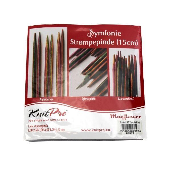 KnitPro Symfonie Double Pointed Needle Set 15 cm (6 sizes 2.00-4.50mm)