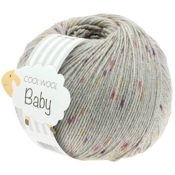 Lana Grossa COOL WOOL BABY 357 Light grey/berry/black berry/yellow