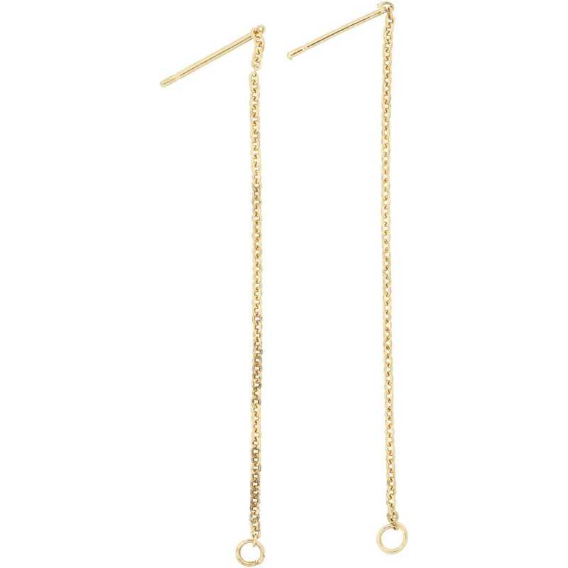 Earring with chain 70mm, Gold plated