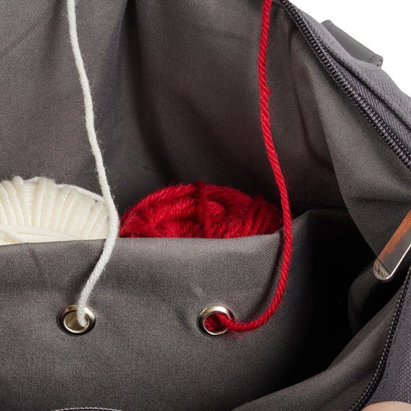 Shoulder bag for yarn, dark grey