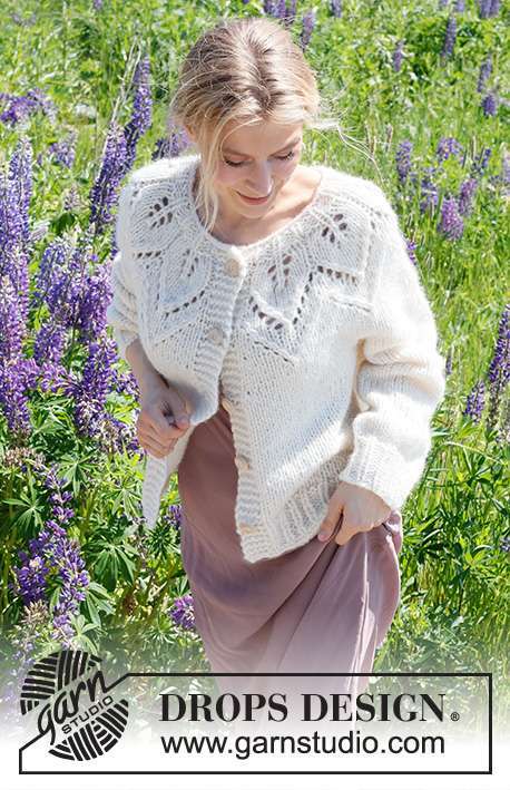 232-7 Leaf Ring Cardigan by DROPS Design