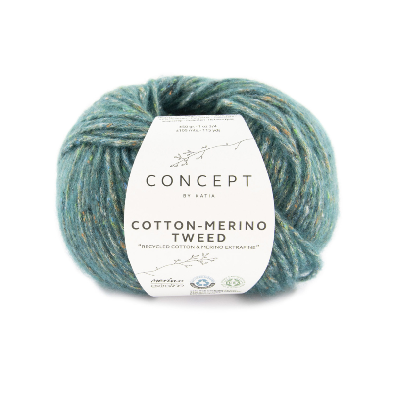 Katia Cotton-Merino Tweed 504 Green blue