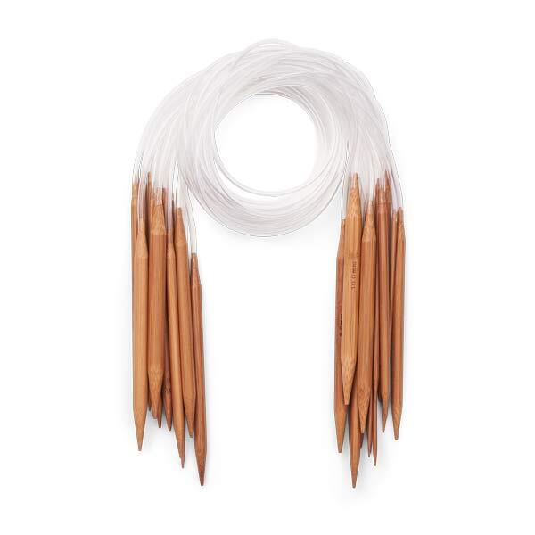 Bamboo Circular Knitting Needle Set, 18 sizes, 2-12 mm - 80 cm
