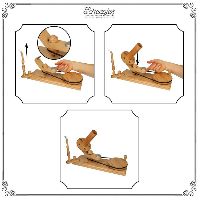 Scheepjes Ball Winder W. Table Clamp, Beech Wood Tiger