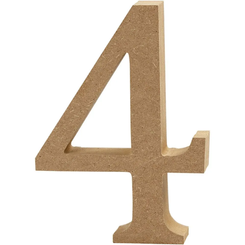 Number, MDF, 13 cm, 1 pcs