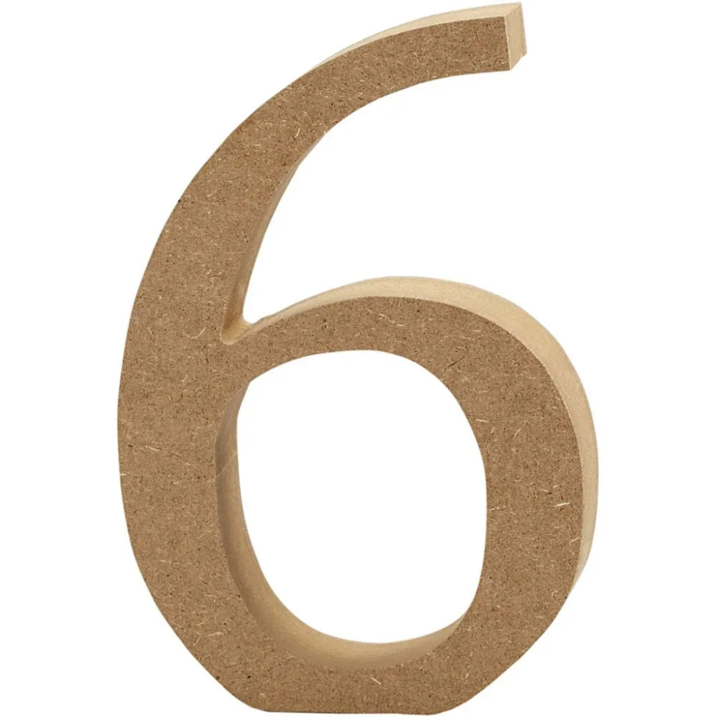 Number, MDF, 13 cm, 1 pcs