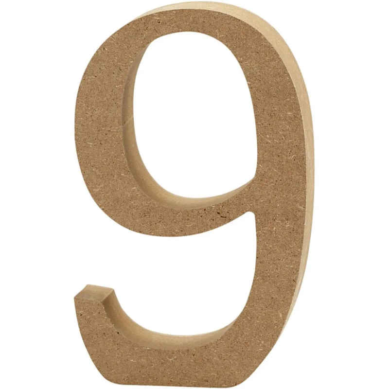 Number, MDF, 13 cm, 1 pcs