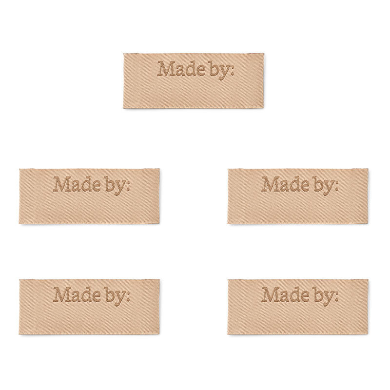 LindeHobby Labels Made By (6 cm x 2 cm), Natural