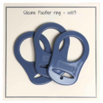 Go Handmade Silikone Suttekæde Adapter 3 stk Ensfarvet jeans blå