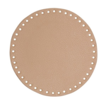 Go Handmade TaskeKurve Base, PU Læder, Rund, 20 cm 22389 Apricot