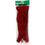 Chenille, 15mm, 30cm, 15stk Gl. rød