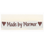 Go Handmade Vævet Label, Dobbeltsidet, 50 x 11,5 mm, 10 stk-Made by Mormor