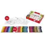 Faber-Castell Bus Connector 60 marker pens + 10 Postcard Gift Box