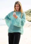 1807 Floating sweater with fisherman’s rib stripes