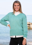 1805 Sweater with vertical eyelet rows