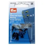 Prym Black Metal Hooks and eyes, 12 pcs